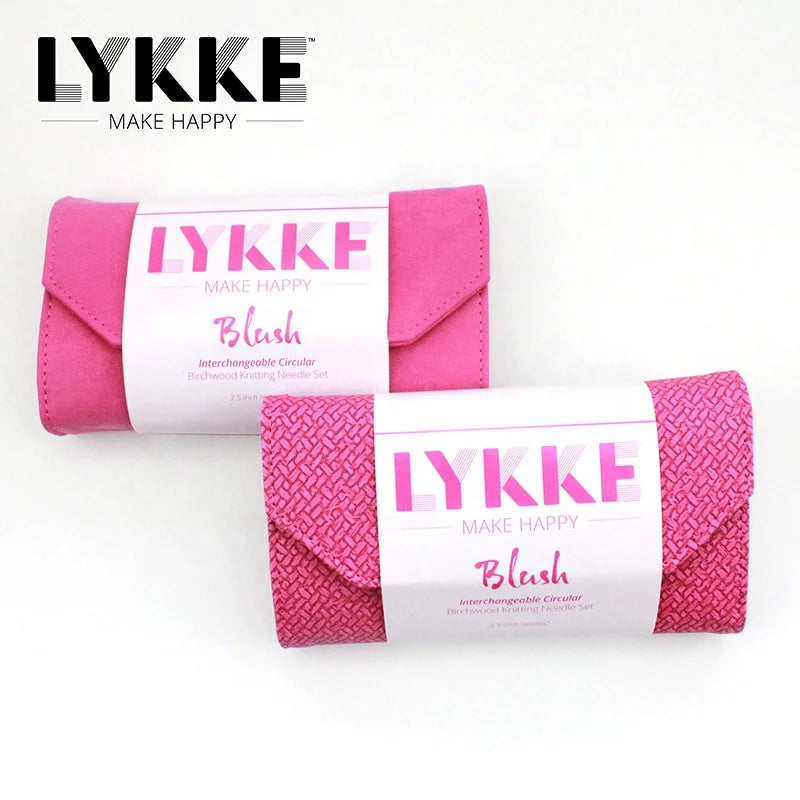 LYKKE BLUSH 3.5'' 9cm  Interchangeable Circular Knitting Needle Set Pink Color  Wooden