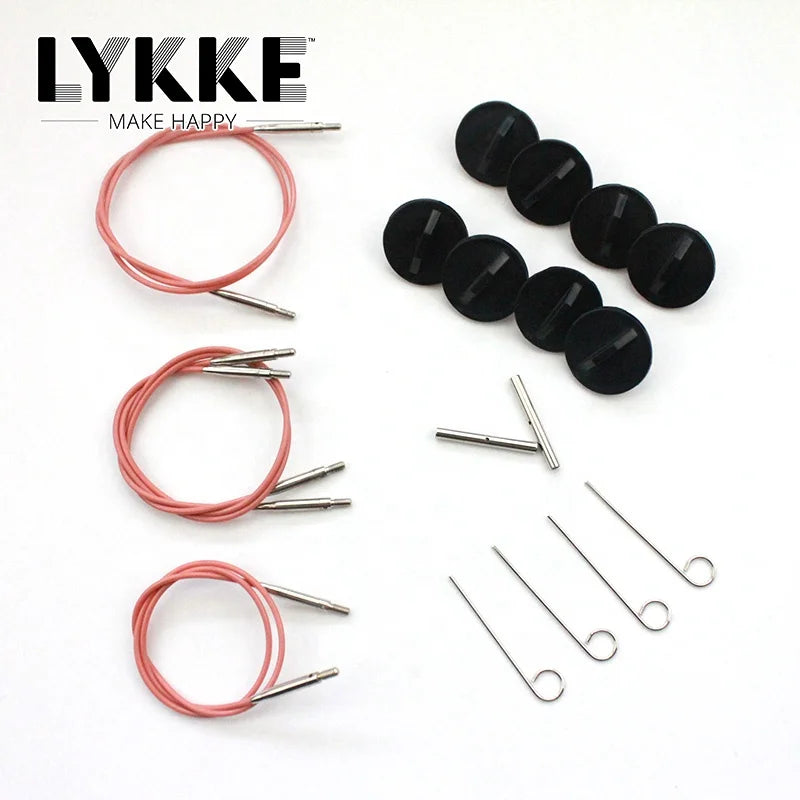 LYKKE BLUSH 3.5'' 9cm  Interchangeable Circular Knitting Needle Set Pink Color  Wooden