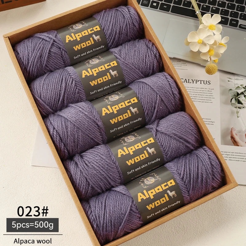 Alpaca Wool Chunky Yarn 500g – 5 Pack