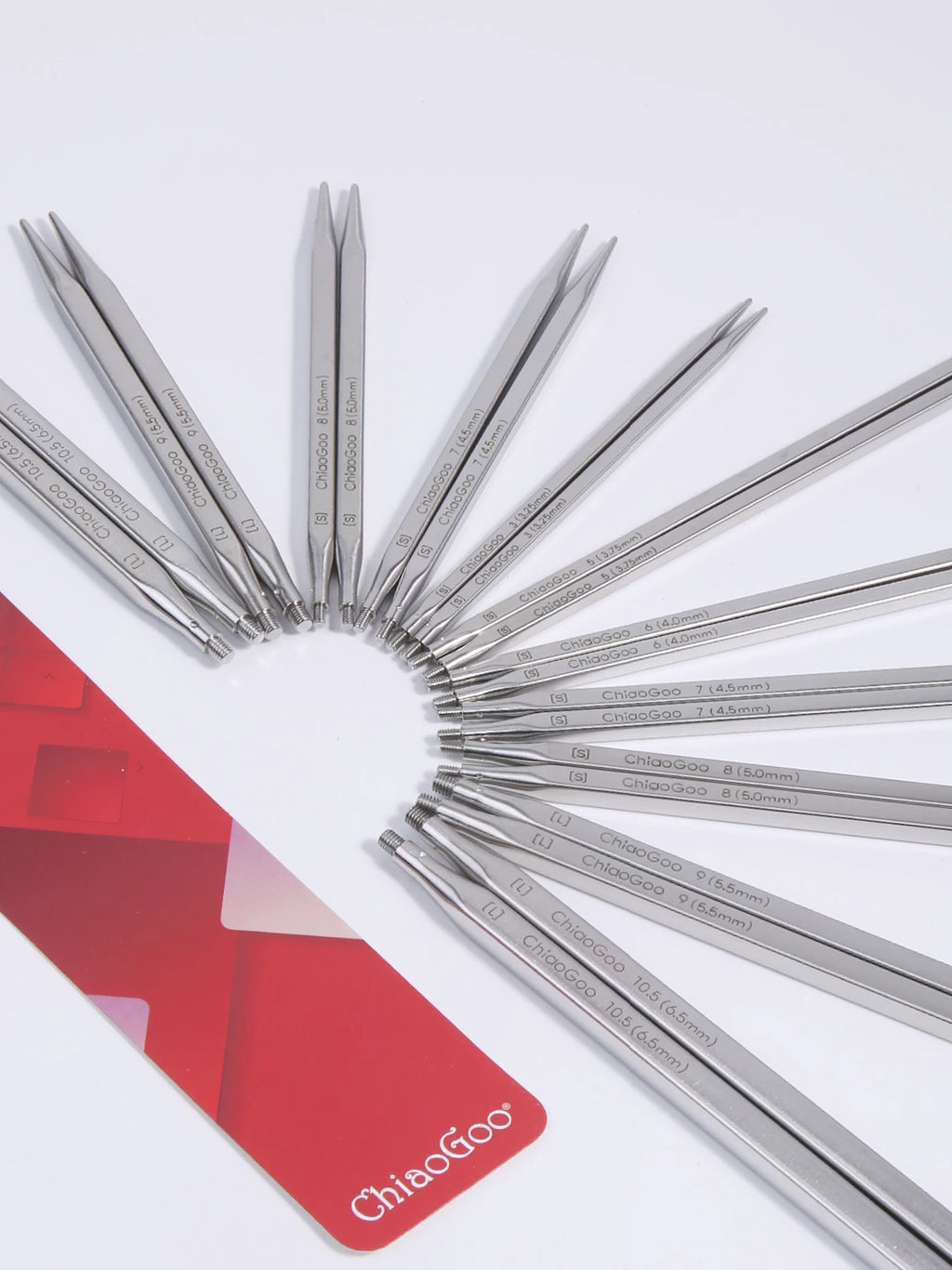 1Pair Premium ChiaoGoo Stainless Steel Cube Knitting Needles