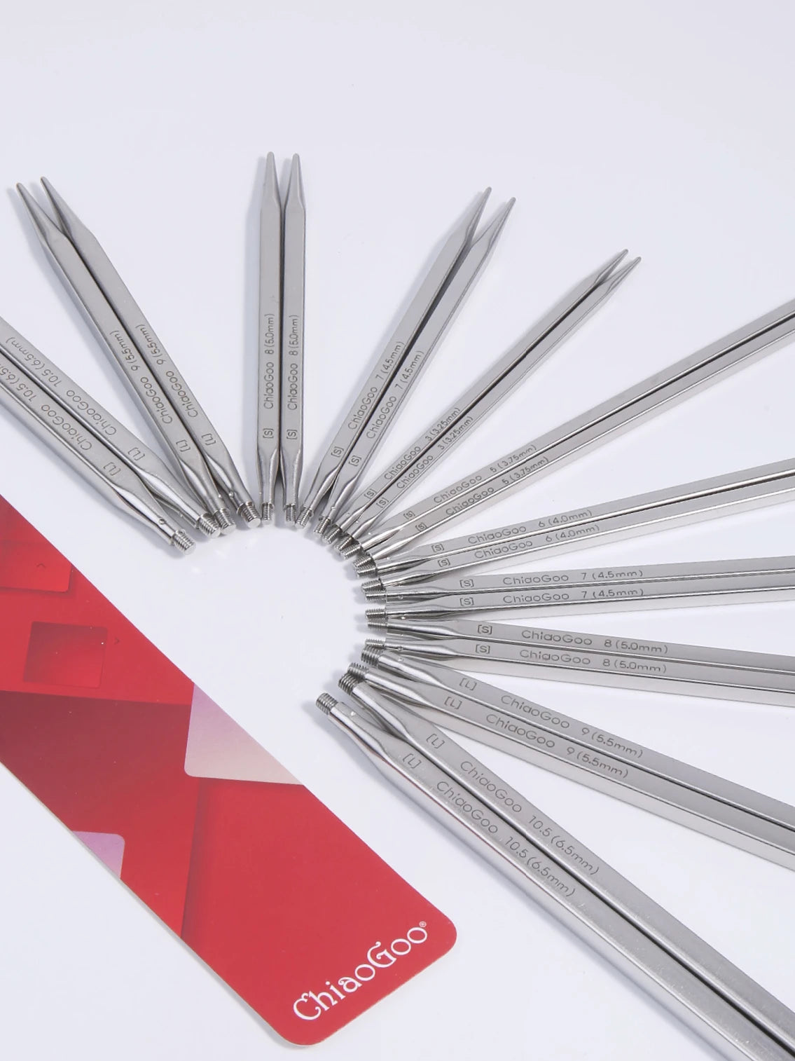 1Pair Premium ChiaoGoo Stainless Steel Cube Knitting Needles