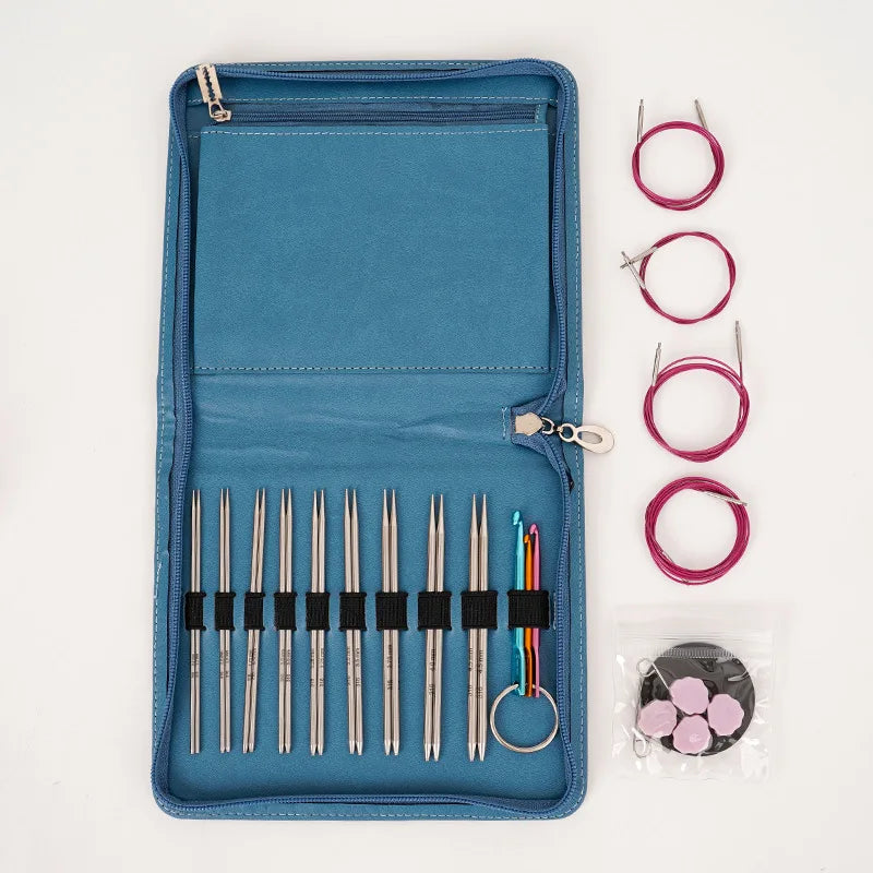 9 Pairs (2.2-4.5mm) Detachable Circular Needles Set