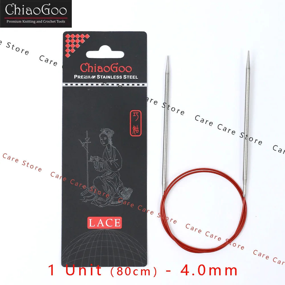 Original ChiaoGoo 80cm Premium Stainless Steel Circular Knitting Needles