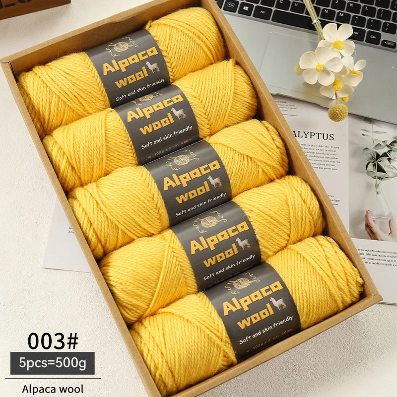 Alpaca Wool Chunky Yarn 500g – 5 Pack