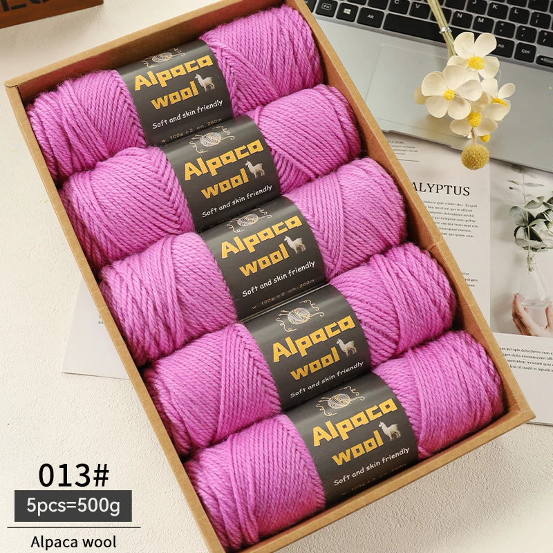Alpaca Wool Chunky Yarn 500g – 5 Pack