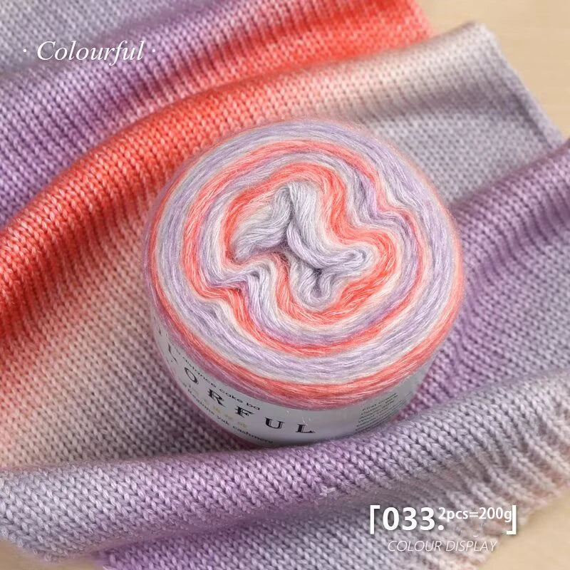 1 моток = 2 пасмы = 200 г пряжи Gradient Cake