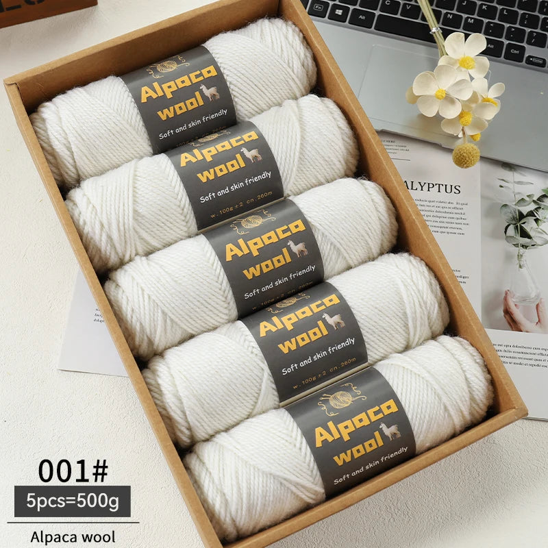 Alpaca Wool Chunky Yarn 500g – 5 Pack