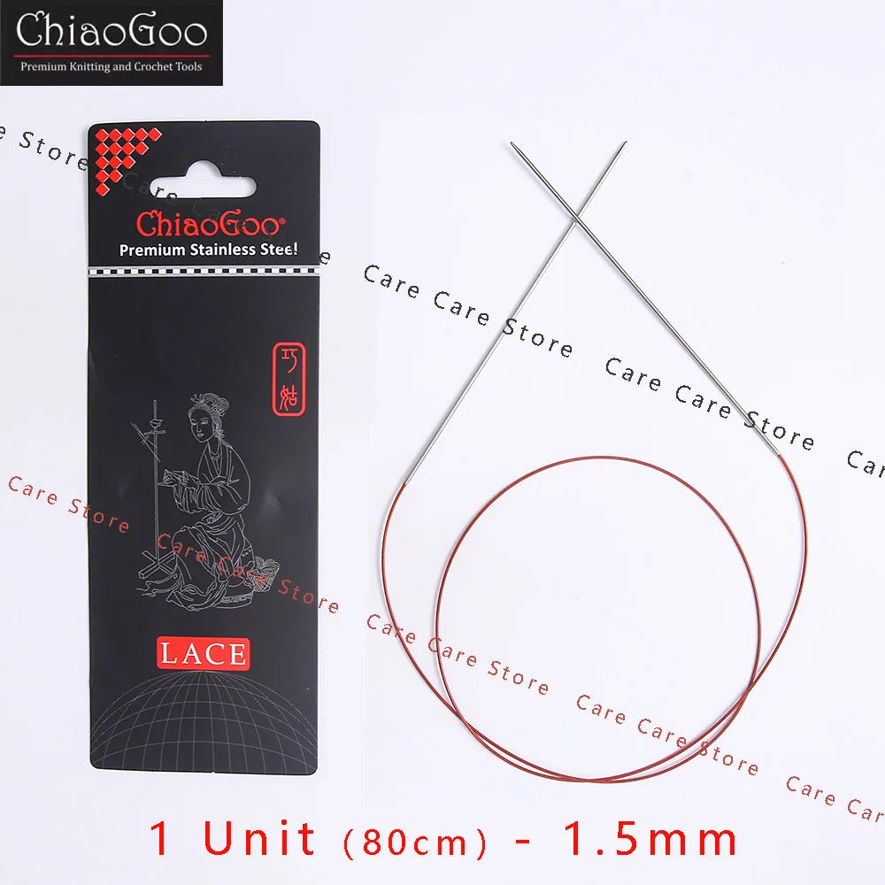 Original ChiaoGoo 80cm Premium Stainless Steel Circular Knitting Needles