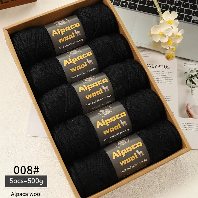 Alpaca Wool Chunky Yarn 500g – 5 Pack