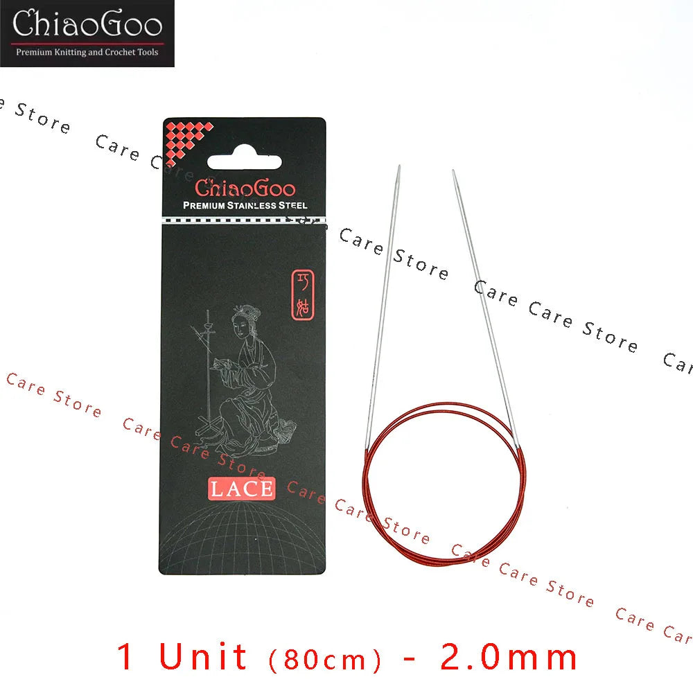 Original ChiaoGoo 80cm Premium Stainless Steel Circular Knitting Needles