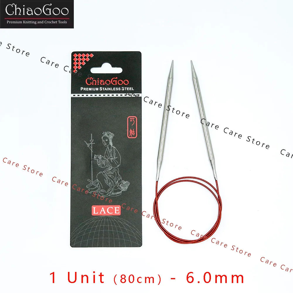 Original ChiaoGoo 80cm Premium Stainless Steel Circular Knitting Needles