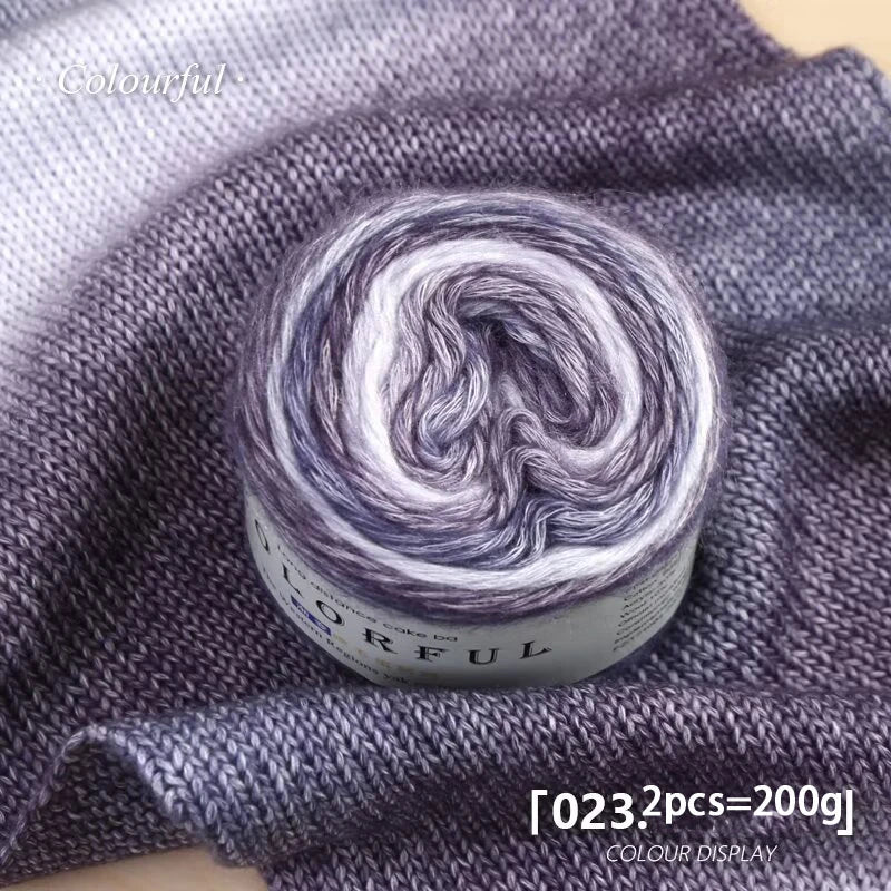 1 моток = 2 пасмы = 200 г пряжи Gradient Cake