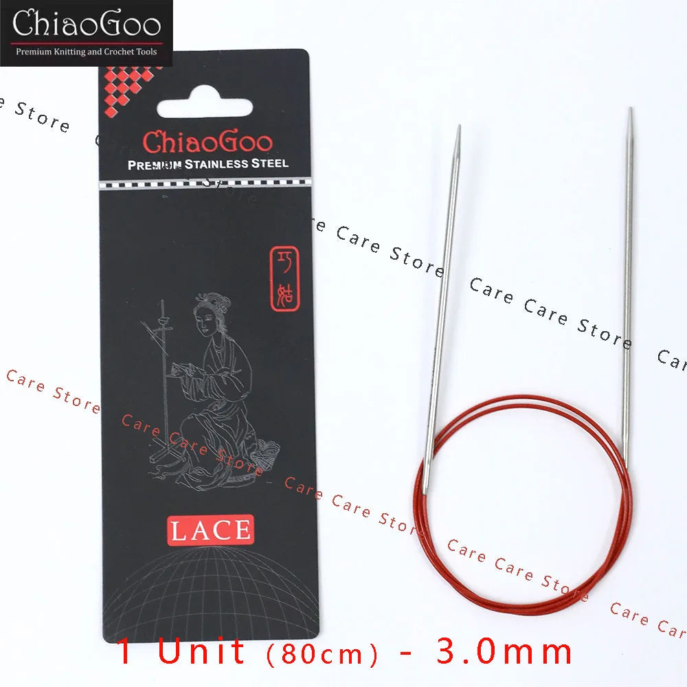 Original ChiaoGoo 80cm Premium Stainless Steel Circular Knitting Needles