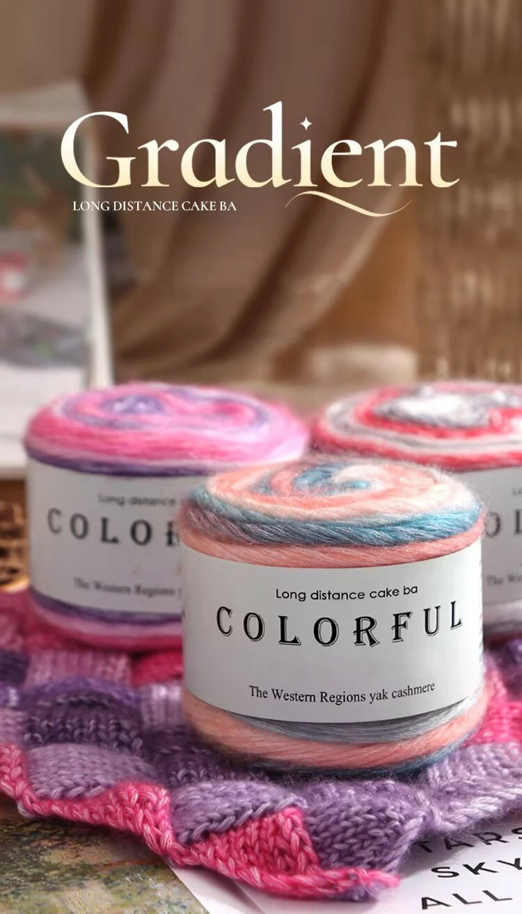 1 Bag = 2 Skeins = 200g Gradient Cake Yarn