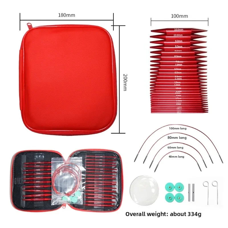 37pc Circular Interchangeable Knitting Needle Set