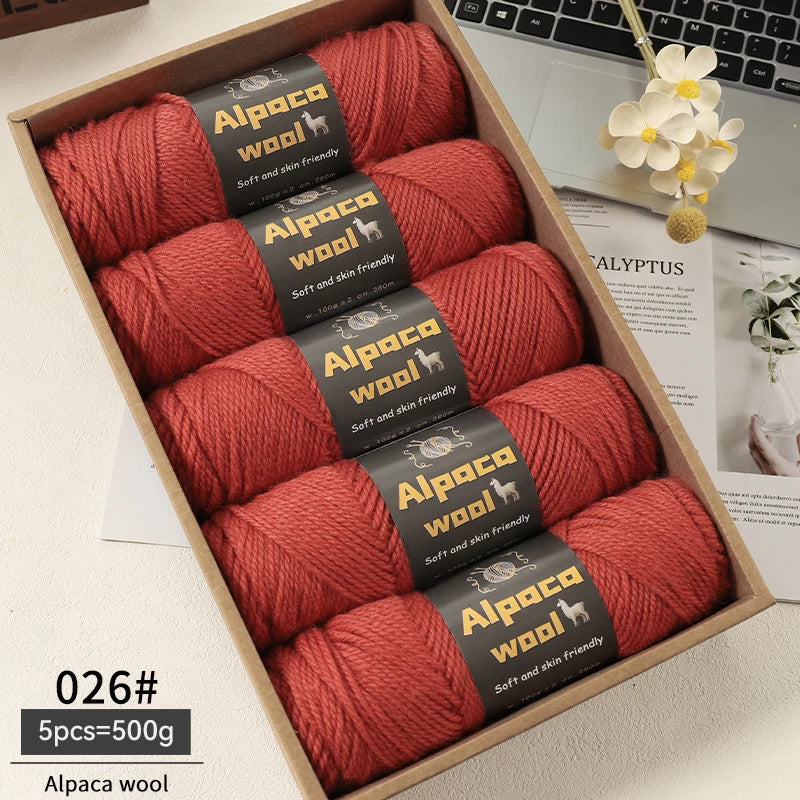 Alpaca Wool Chunky Yarn 500g – 5 Pack