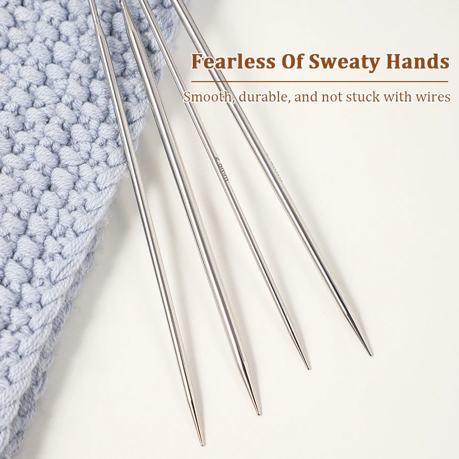 Interchangeable Circular Knitting Needles 2-5mm Detachable Stainless Steel Crochet Knitting Tool DIY Handmade Weaving Crafts Kit