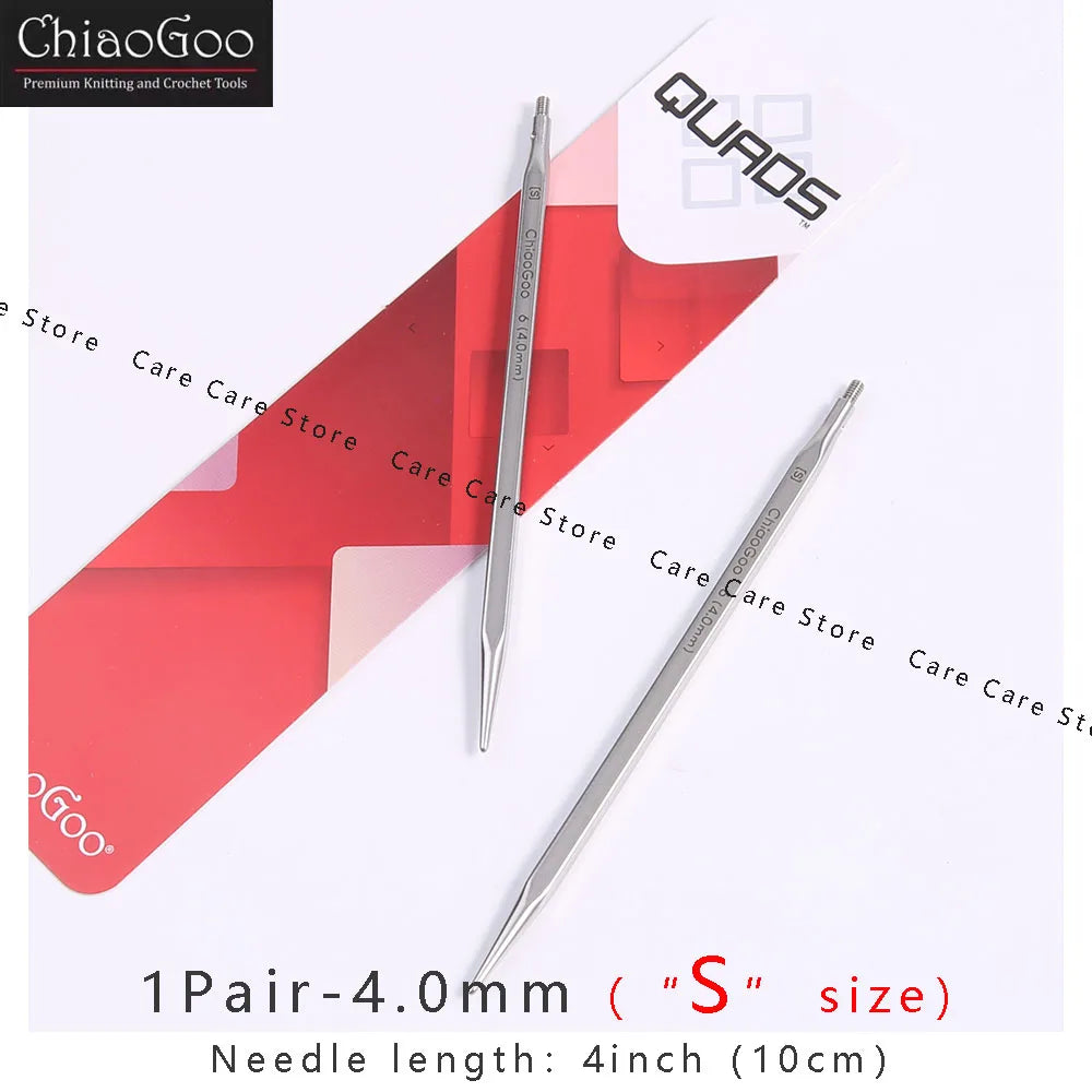 1Pair Premium ChiaoGoo Stainless Steel Cube Knitting Needles