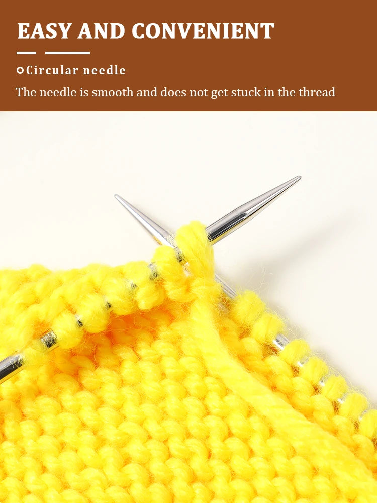 Interchangeable Circular Knitting Needles 2-5mm Detachable Stainless Steel Crochet Knitting Tool DIY Handmade Weaving Crafts Kit