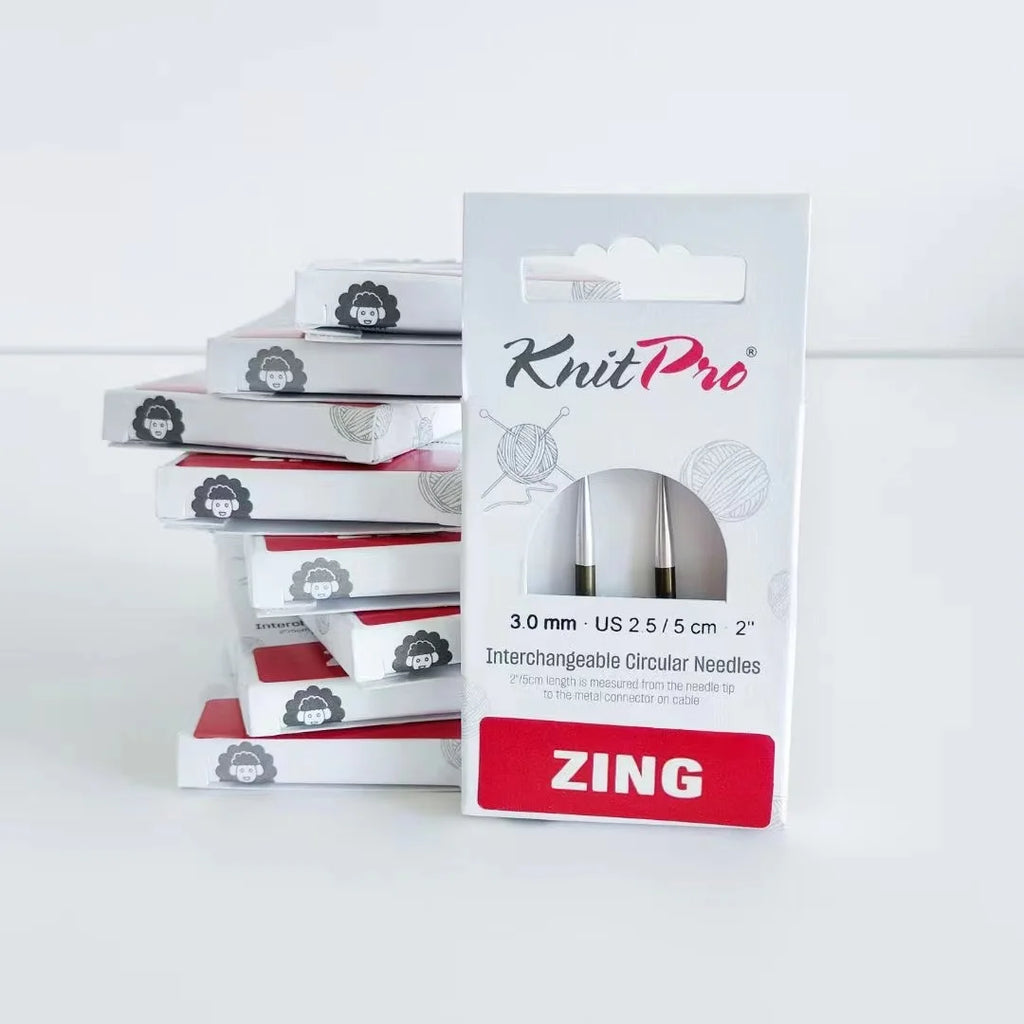 1Pair KnitPro Zing 5cm Interchangeable Circular Knitting Needls
