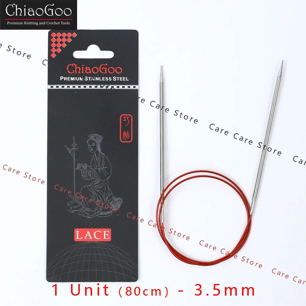 Original ChiaoGoo 80cm Premium Stainless Steel Circular Knitting Needles