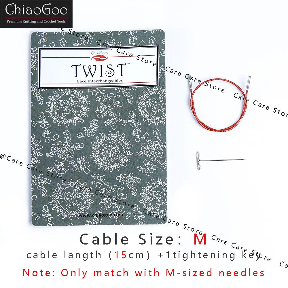 1Piece Original ChiaoGoo TWIST Red Interchangeable Knitting Needles Cable Spokes Cord ChiaoGoo Memory-Free Nylon Steel Cables