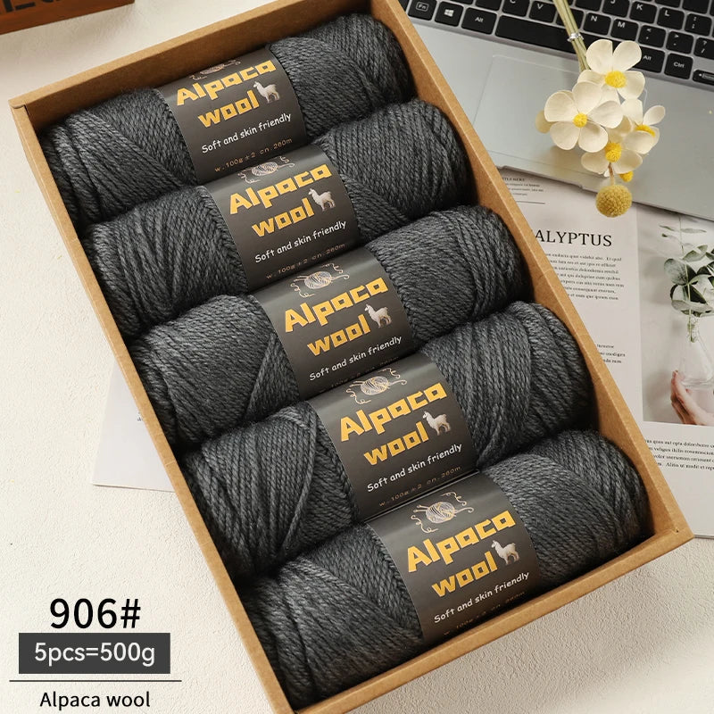 Alpaca Wool Chunky Yarn 500g – 5 Pack