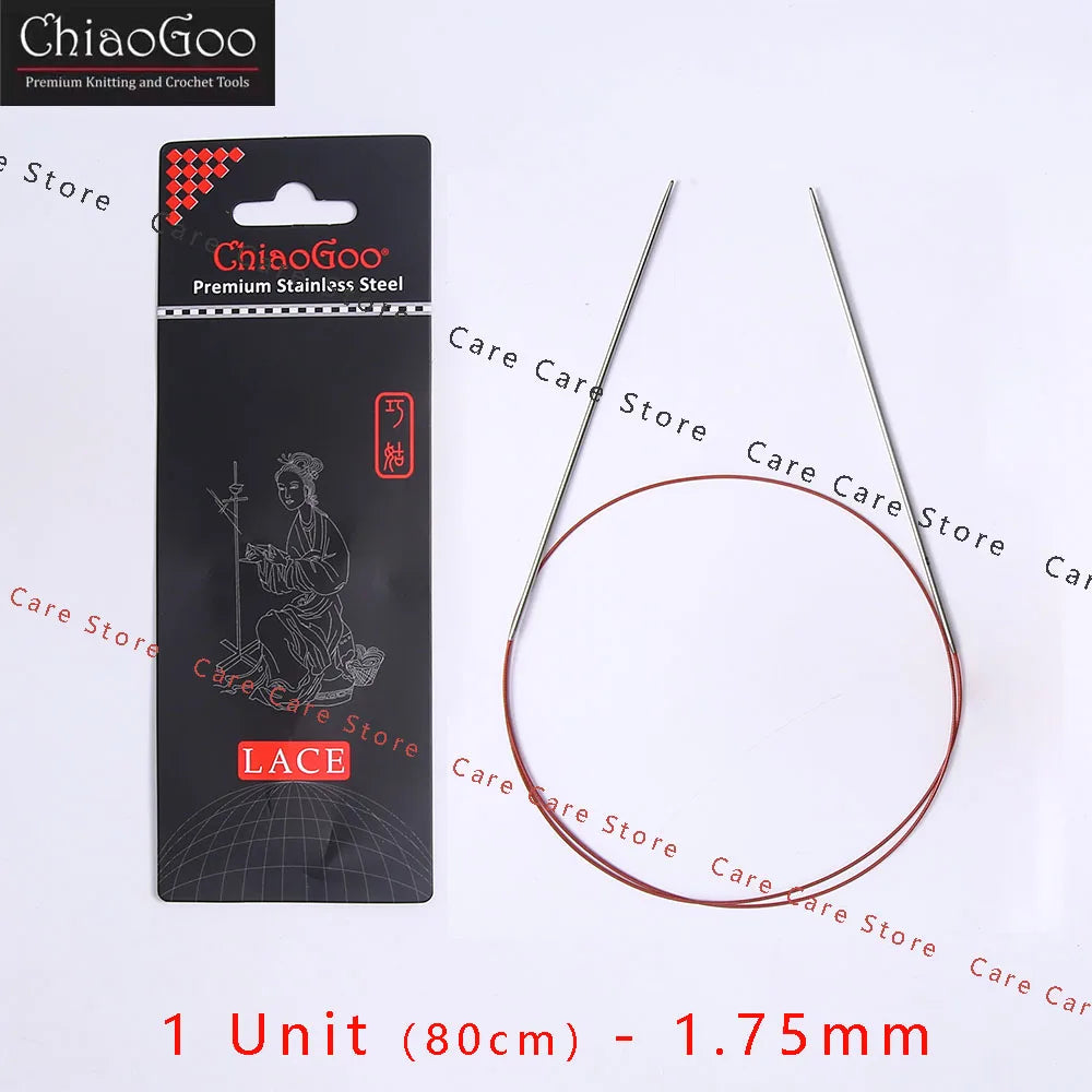 Original ChiaoGoo 80cm Premium Stainless Steel Circular Knitting Needles