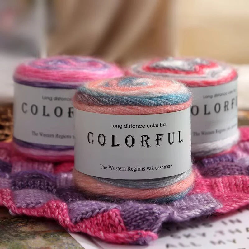 1 Bag = 2 Skeins = 200g Gradient Cake Yarn