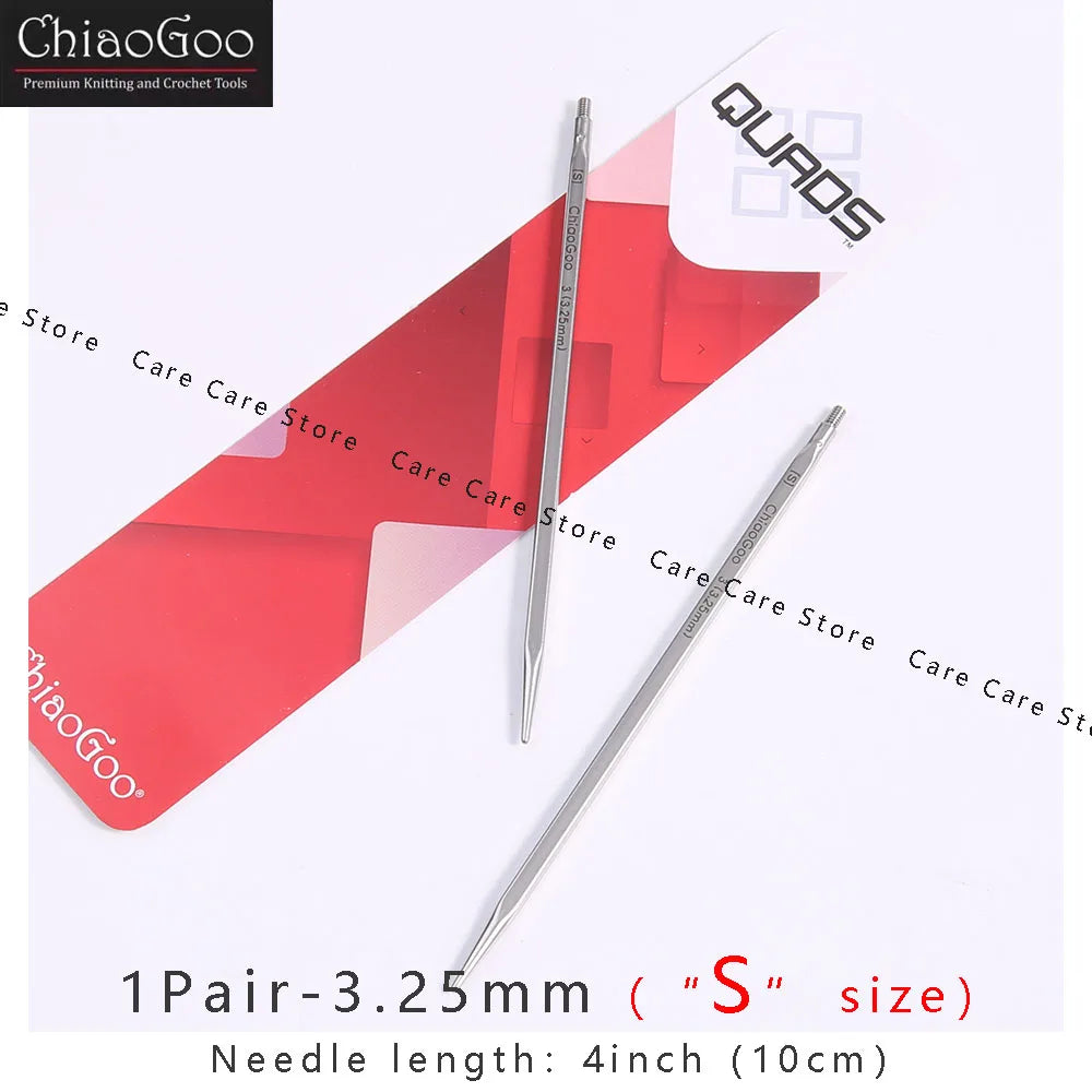 1Pair Premium ChiaoGoo Stainless Steel Cube Knitting Needles
