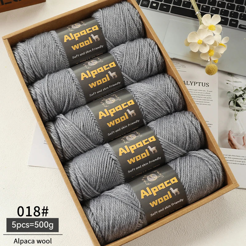 Alpaca Wool Chunky Yarn 500g – 5 Pack