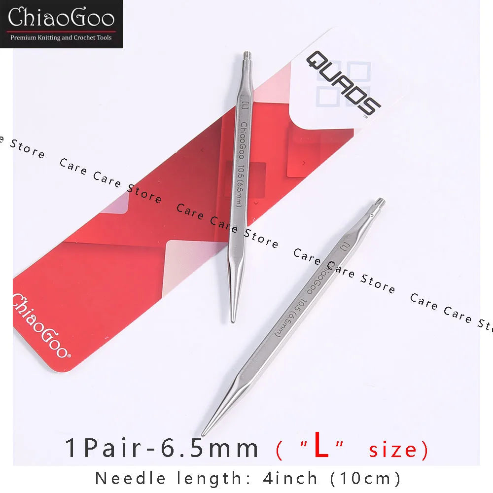 1Pair Premium ChiaoGoo Stainless Steel Cube Knitting Needles