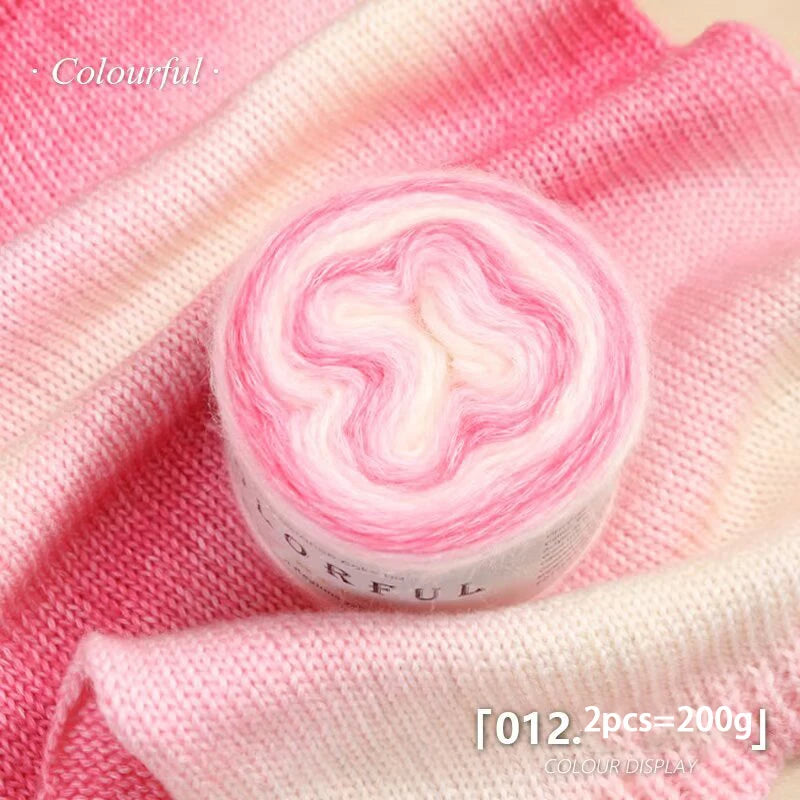 1 моток = 2 пасмы = 200 г пряжи Gradient Cake