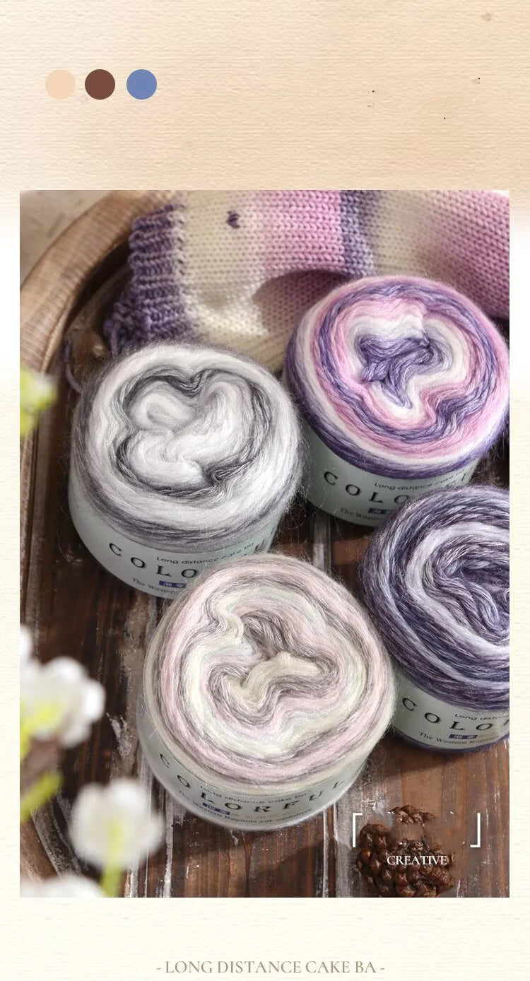 1 Bag = 2 Skeins = 200g Gradient Cake Yarn