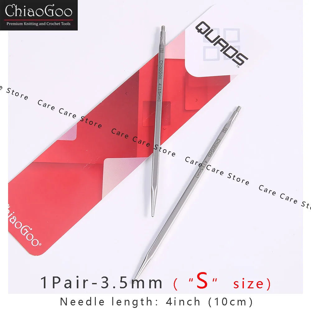 1Pair Premium ChiaoGoo Stainless Steel Cube Knitting Needles
