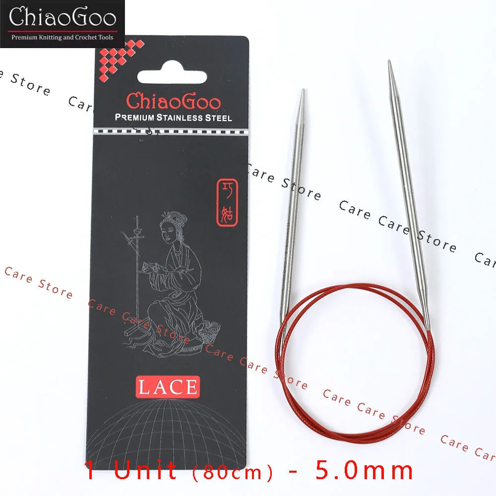 Original ChiaoGoo 80cm Premium Stainless Steel Circular Knitting Needles