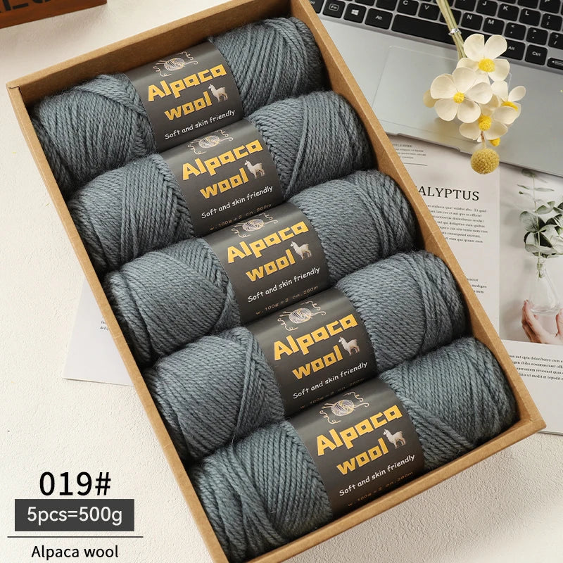 Alpaca Wool Chunky Yarn 500g – 5 Pack