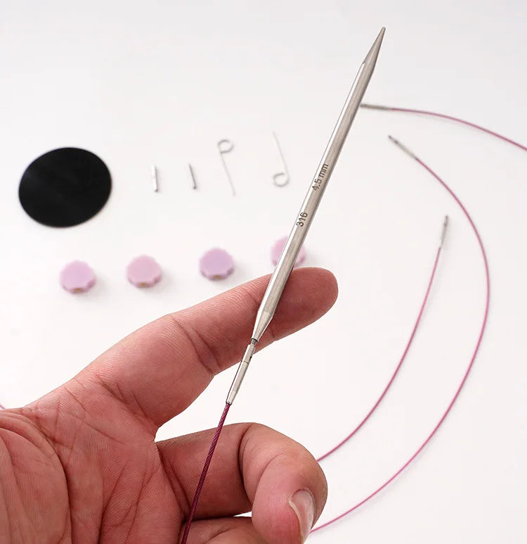 9 Pairs (2.2-4.5mm) Detachable Circular Needles Set