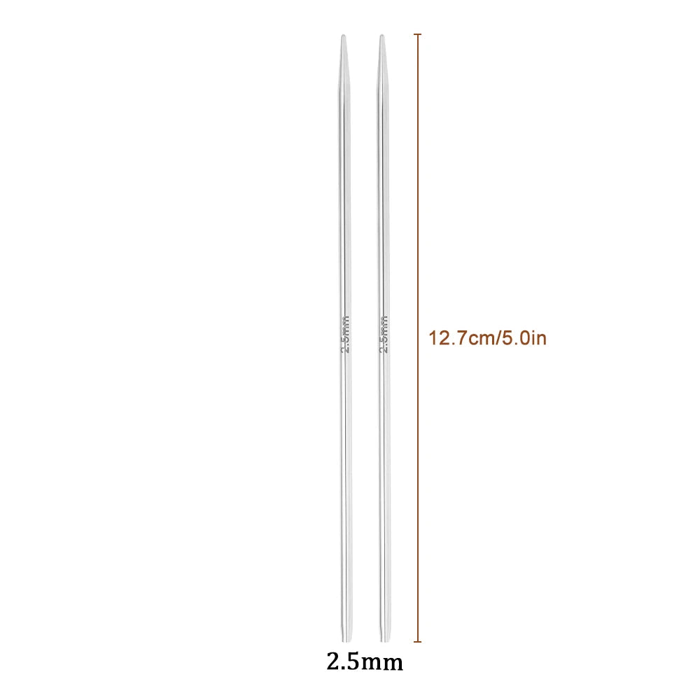 Interchangeable Circular Knitting Needles 2-5mm Detachable Stainless Steel Crochet Knitting Tool DIY Handmade Weaving Crafts Kit
