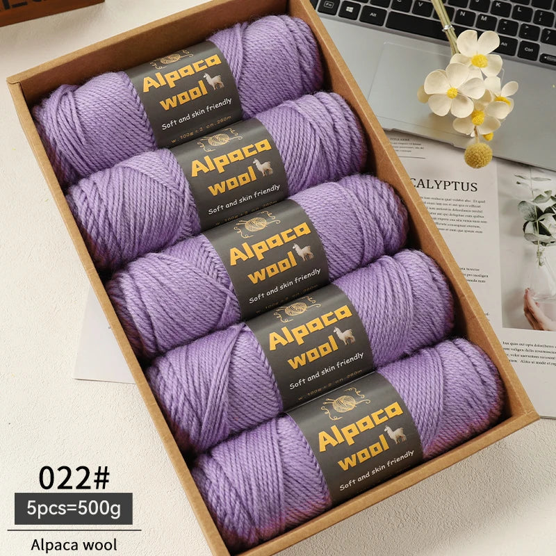 Alpaca Wool Chunky Yarn 500g – 5 Pack