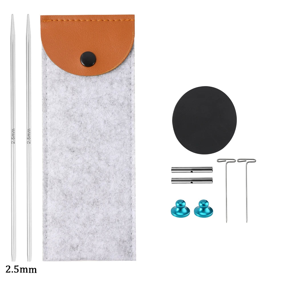 Interchangeable Circular Knitting Needles 2-5mm Detachable Stainless Steel Crochet Knitting Tool DIY Handmade Weaving Crafts Kit