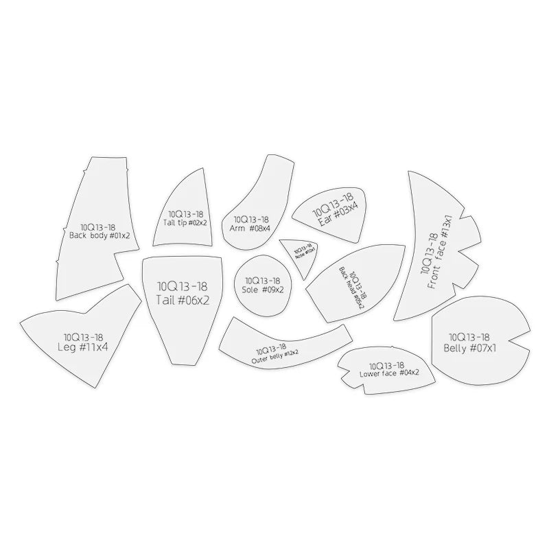 YOMDID 13pc Fox Quilting Stencil Templates