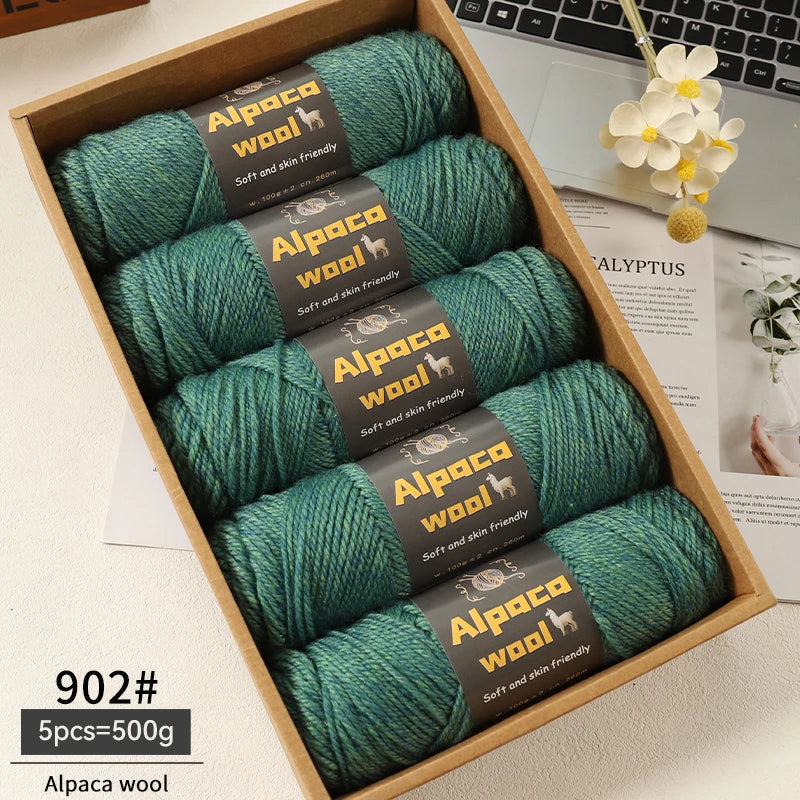 Alpaca Wool Chunky Yarn 500g – 5 Pack