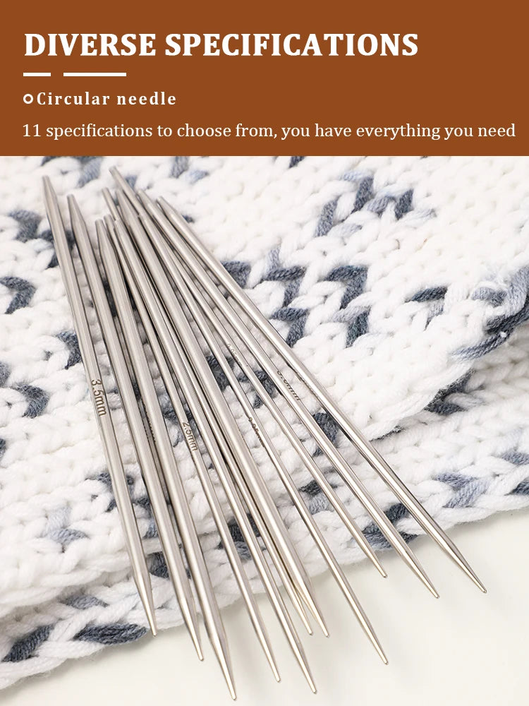 Interchangeable Circular Knitting Needles 2-5mm Detachable Stainless Steel Crochet Knitting Tool DIY Handmade Weaving Crafts Kit