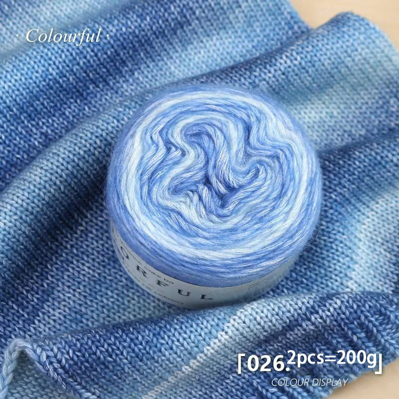 1 моток = 2 пасмы = 200 г пряжи Gradient Cake