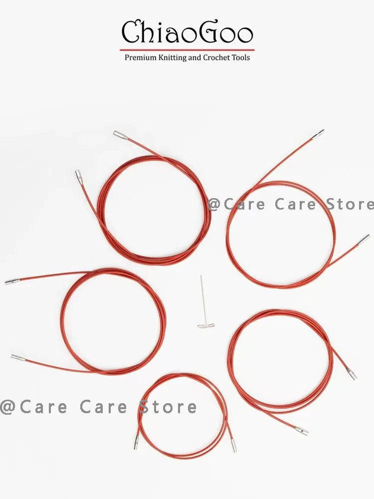 1Piece Original ChiaoGoo TWIST Red Interchangeable Knitting Needles Cable Spokes Cord ChiaoGoo Memory-Free Nylon Steel Cables
