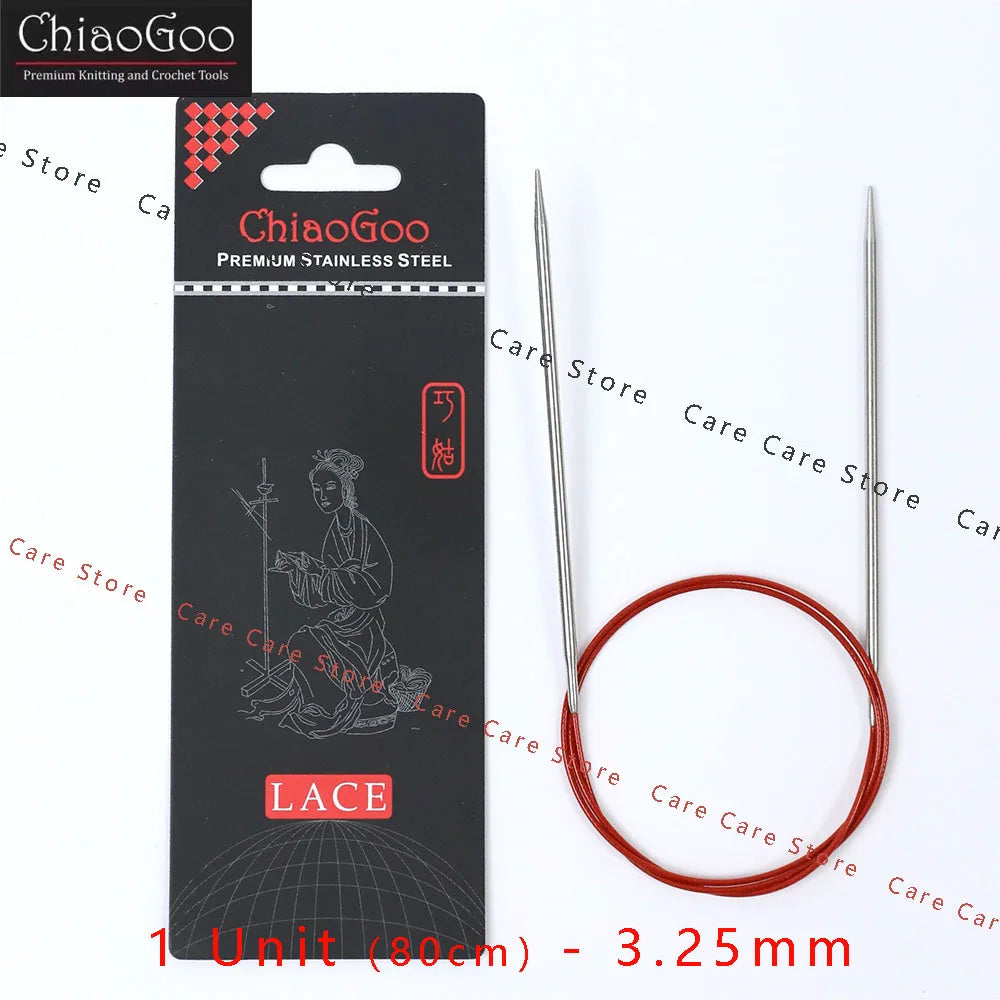 Original ChiaoGoo 80cm Premium Stainless Steel Circular Knitting Needles