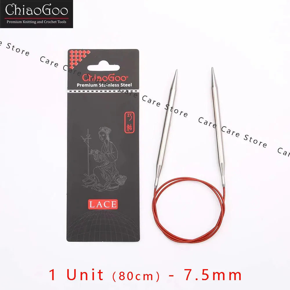 Original ChiaoGoo 80cm Premium Stainless Steel Circular Knitting Needles