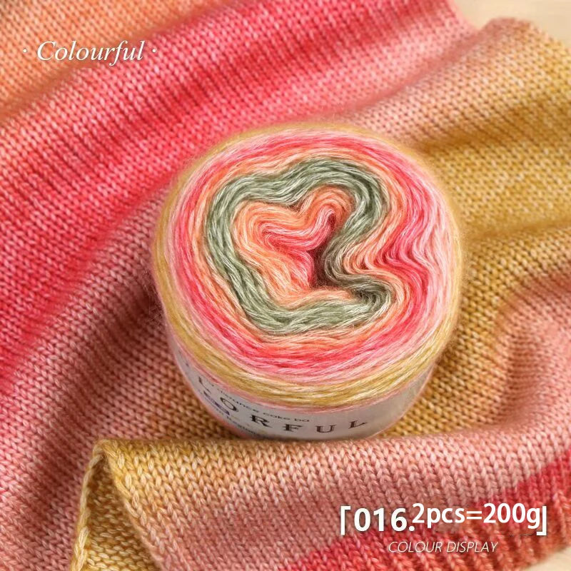 1 моток = 2 пасмы = 200 г пряжи Gradient Cake