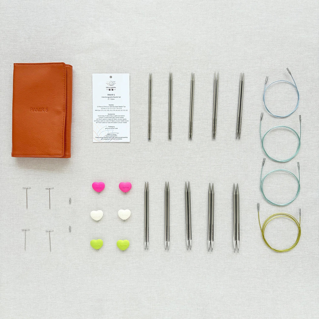 Lotus Yarns  PAMIR 5 Interchangeable Circular Needles Set( 10 Pairs needle length 11.5cm)